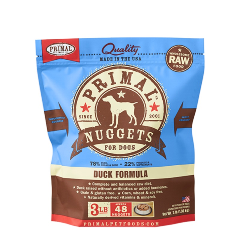 Primal Raw Frozen Duck Nuggets Dog Food