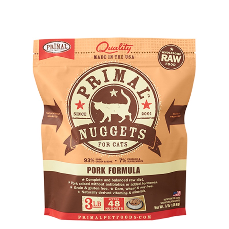 Primal Raw Frozen Pork Nuggets Cat Food