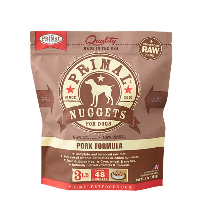 Primal Raw Frozen Pork Nuggets Dog Food