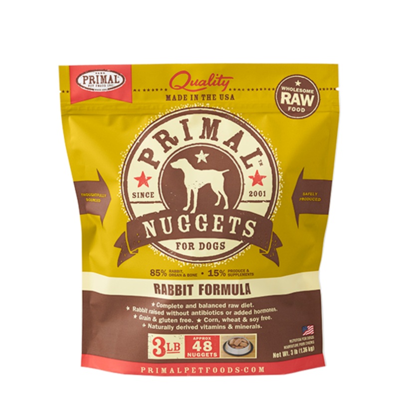 Primal Raw Frozen Rabbit Nuggets Dog Food