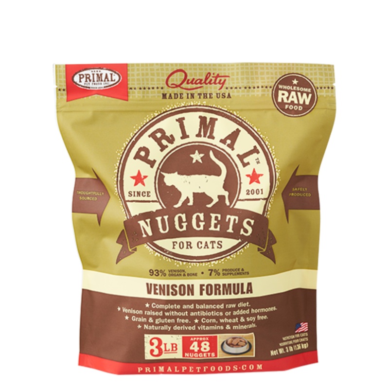Primal Raw Frozen Venison Nuggets Cat Food