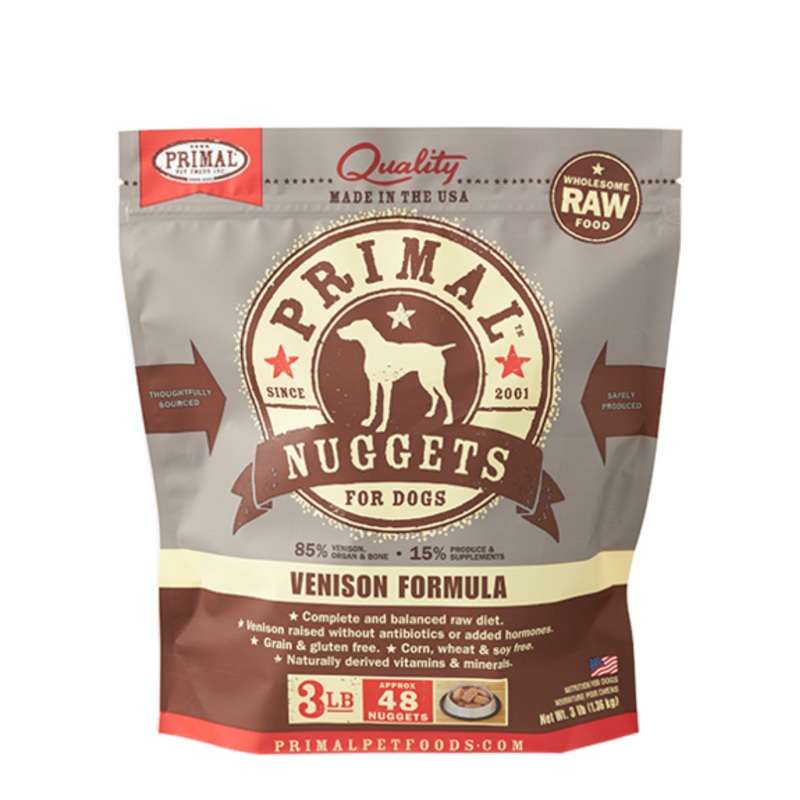 Primal Raw Frozen Venison Nuggets Dog Food
