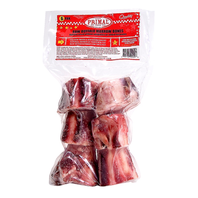 Primal Raw Recreational Buffalo Marrow Bones 6 Pack