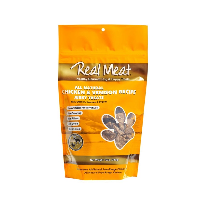 Real Meat All-Natural Chicken & Venison Jerky Dog Treats
