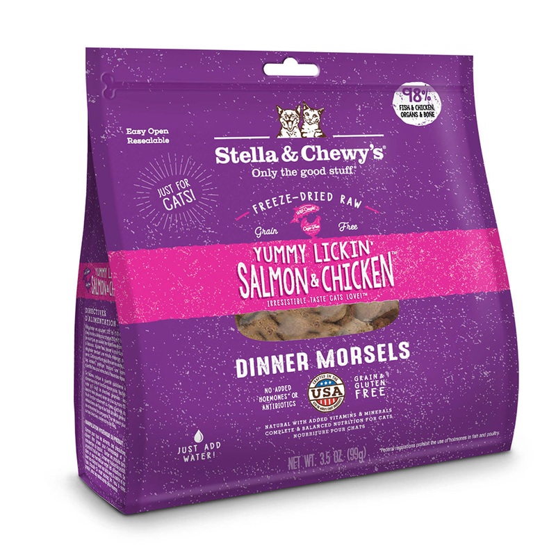 Stella & Chewy’s Yummy Lickin Salmon & Chicken Freeze-Dried Raw Dinner Morsels Cat Food