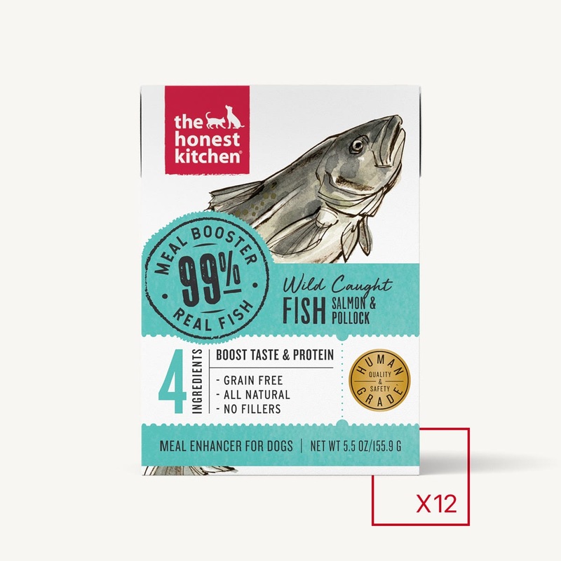 The Honest Kitchen Meal Booster – 99% Salmon & Pollock Dog Food Topper