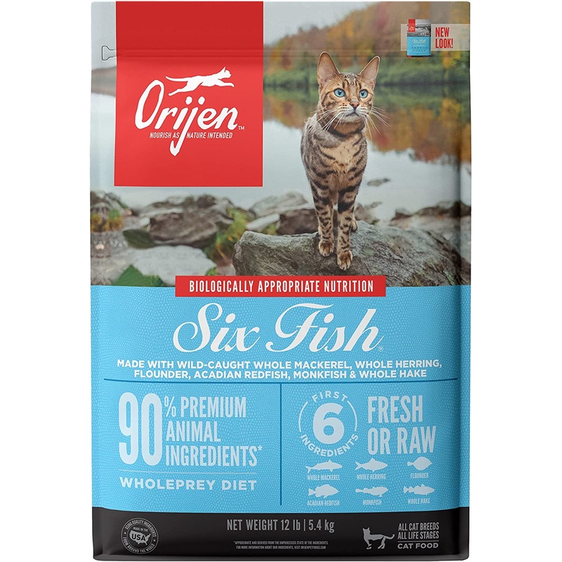 Orijen Six Fish Cat Food|4 lb bag|12 lb bag