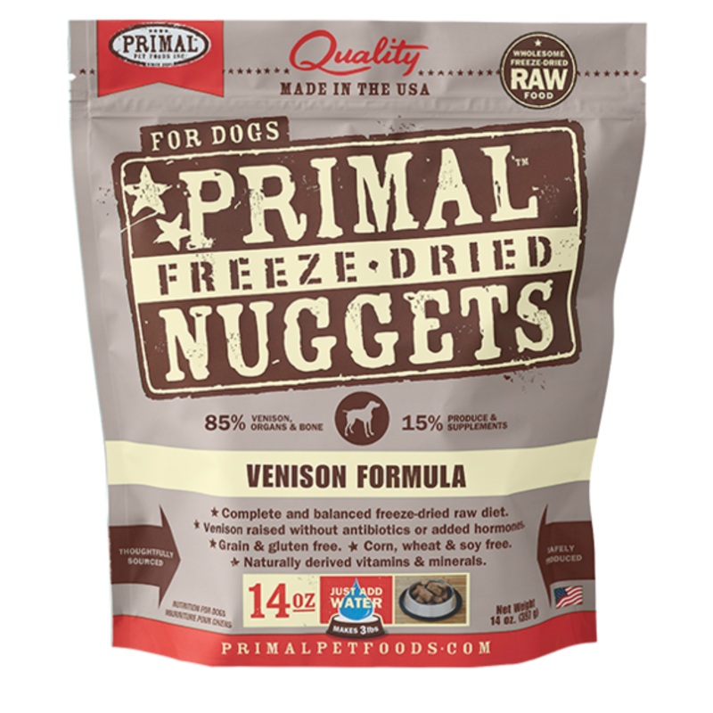 Primal Raw Freeze Dried Venison Nuggets Dog Food
