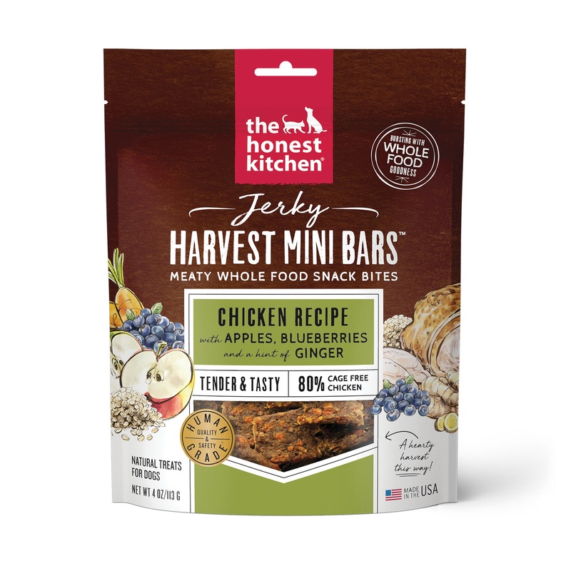 The Honest Kitchen Jerky Harvest Mini Bars Chicken Recipe Dog Treats