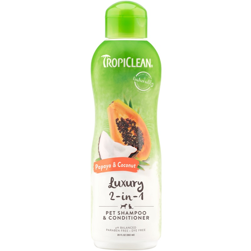 Tropiclean Papaya & Coconut Luxury 2-In-1 Shampoo/Conditioner For Pets