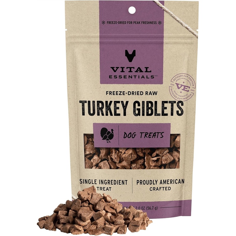 Vital Essentials Turkey Giblets Freeze Dried Dog Treats