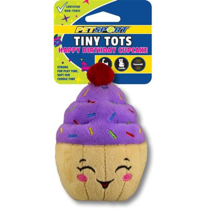 PetSport Tiny Tots Happy Birthday Cupcake Dog Toy