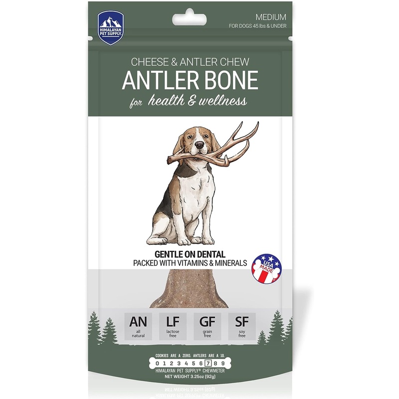 Himalayan Pet Supply Antler Bone With Cheese Dog Treats