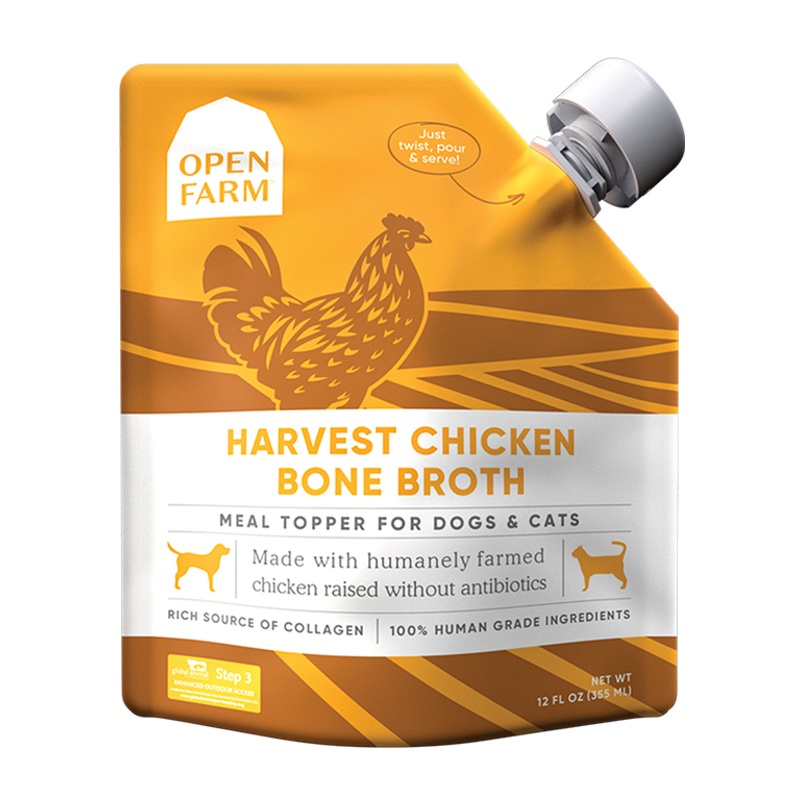 Open Farm Harvest Chicken Bone Broth for Dogs & Cats