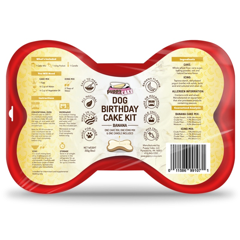 Puppy Cake Dog Birthday Cake Kit- Banana