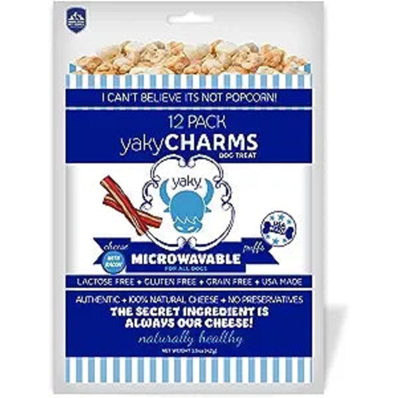 Yaky Charms Microwaveable Cheese Puffs With Bacon Dog Treats