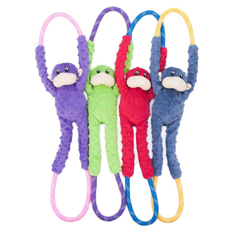 ZippyPaws RopeTugz Dog Toy|Blue|Red|Purple|Black and white