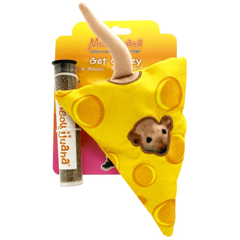 Meowijuana Get Cheezy Refillable Cheese & Mouse Cat Toy