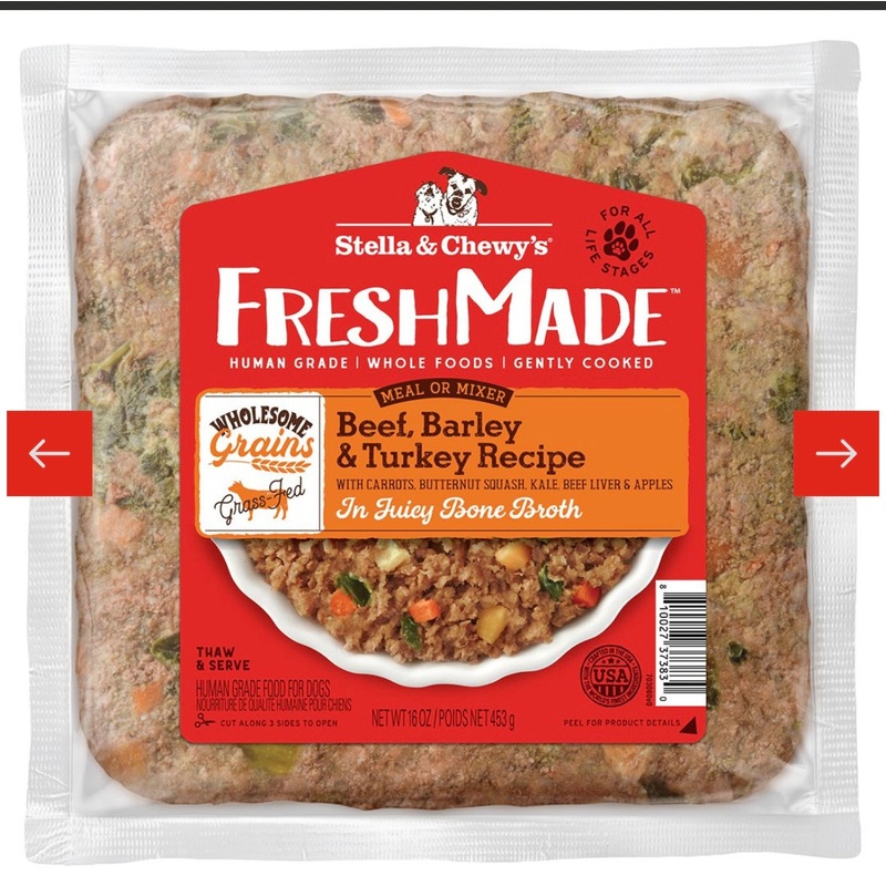 Stella & Chewy’s Freshmade Beef, Barley & Turkey Gently Cooked Dog Food