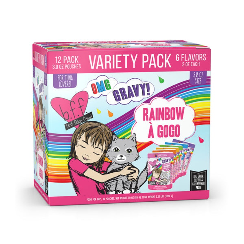 Weruva B.F.F. OMG Rainbow  Gogo Variety Pouched Cat Food