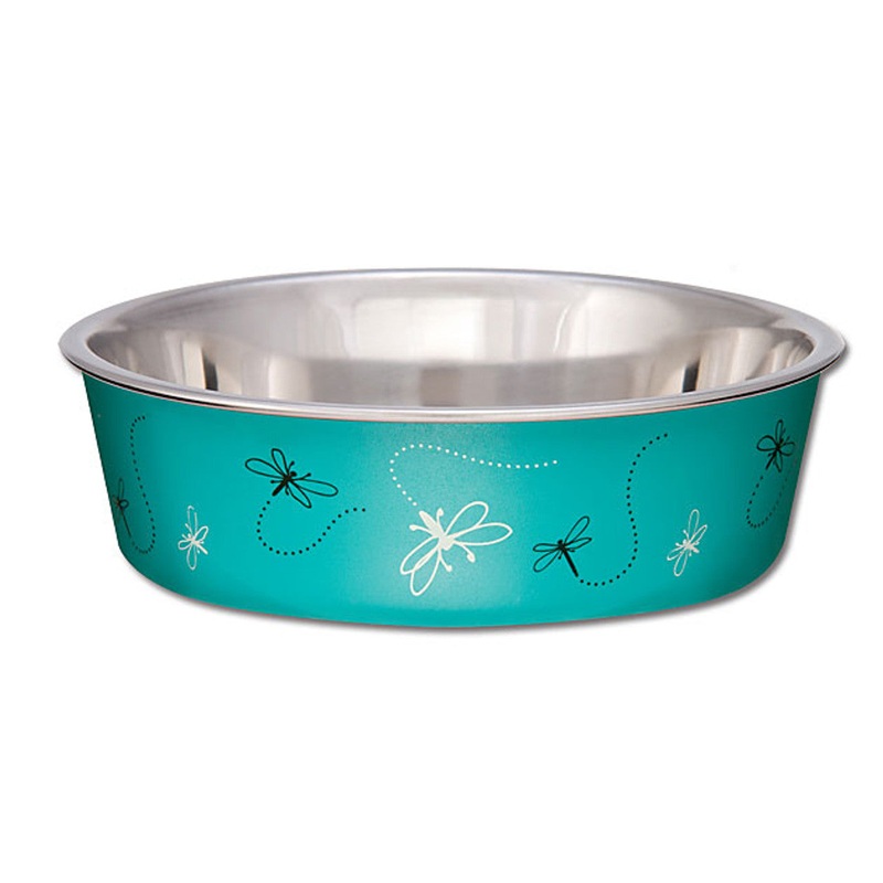 Loving Pet Bella Bowl Dragonfly Turquoise Pet Bowl