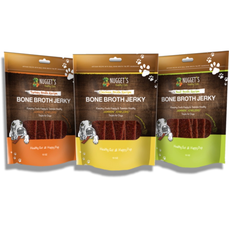 Nuggets Healthy Eats Bone Broth Beef Jerky Dog Treats