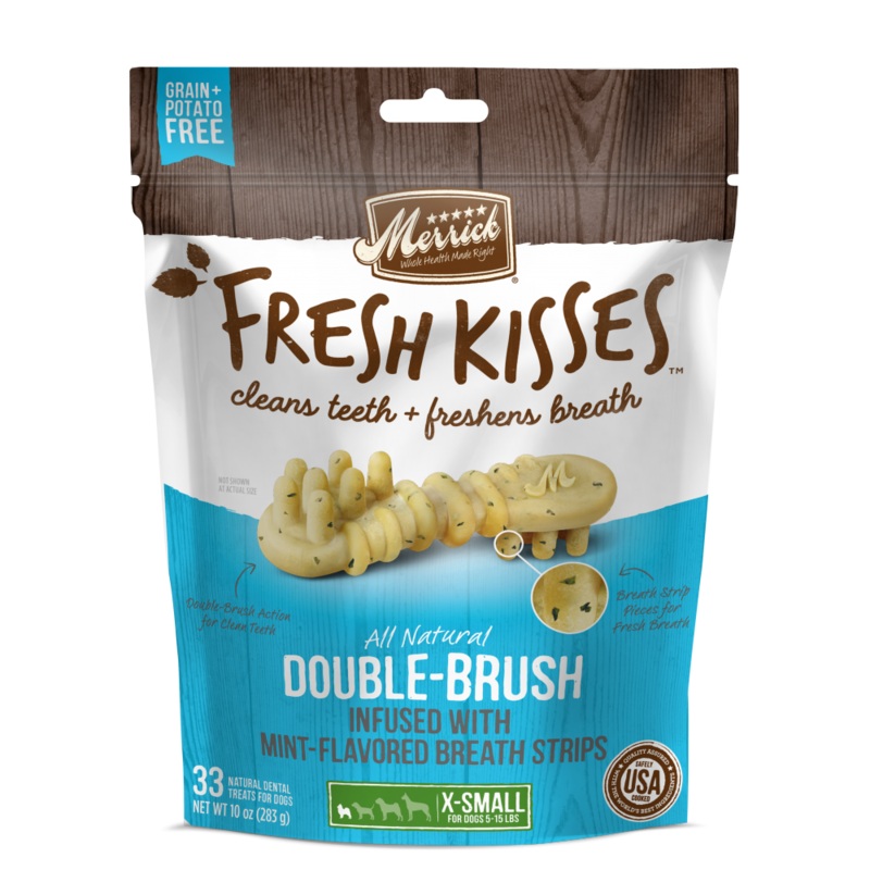 Merrick Fresh Kisses Grain Free Mint Breath Strips Dental Dog Treats