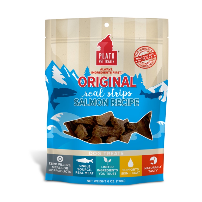Plato Real Strips Salmon Dog Treats