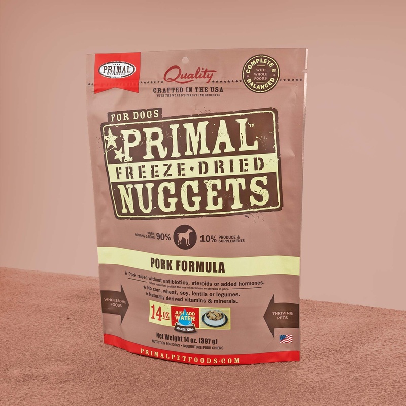 Primal Raw Freeze Dried Pork Nuggets Dog Food