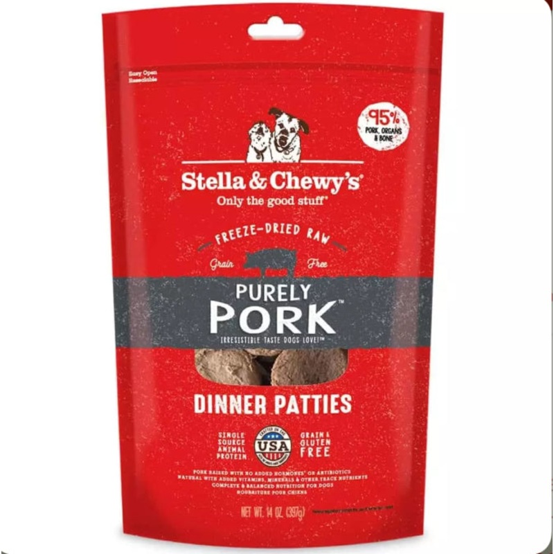 Stella & Chewy’s Purely Pork Freeze-Dried Raw Dinner Patties Dog Food