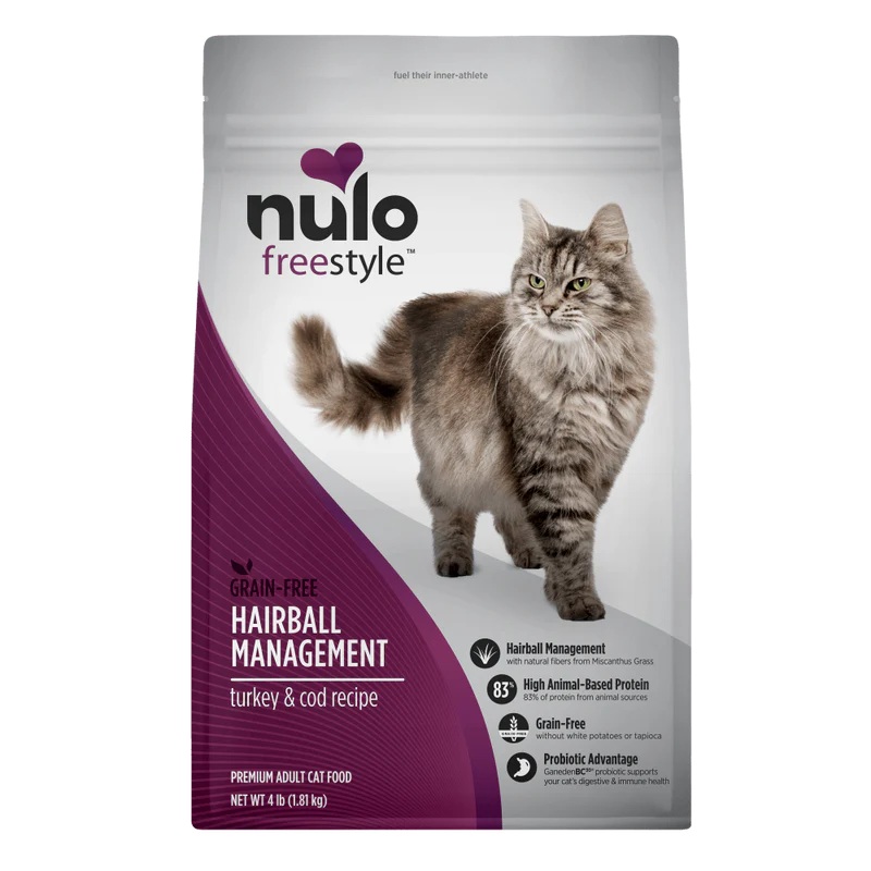 Nulo Freestyle High-Protein, Hairball Management Turkey & Cod recipe dry cat food