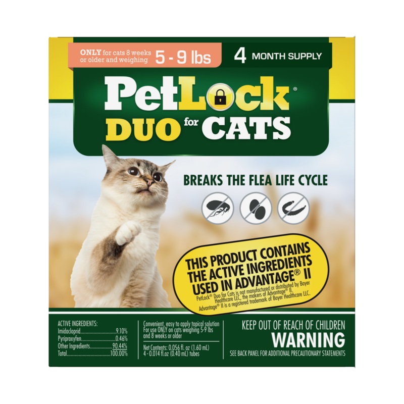 PETLOCK DUO for CATS 4PK|Small cat (up to 9lbs)|Large cat (over 9lbs)