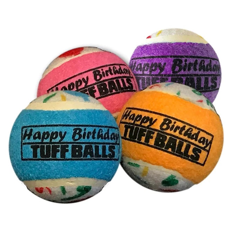 PETSPORT HAPPY BIRTHDAY BALLS 1.8 4pk
