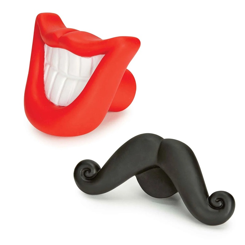 GRIGGLES FUNNY FACE DOG TOYS|MUSTACHE|SMILE