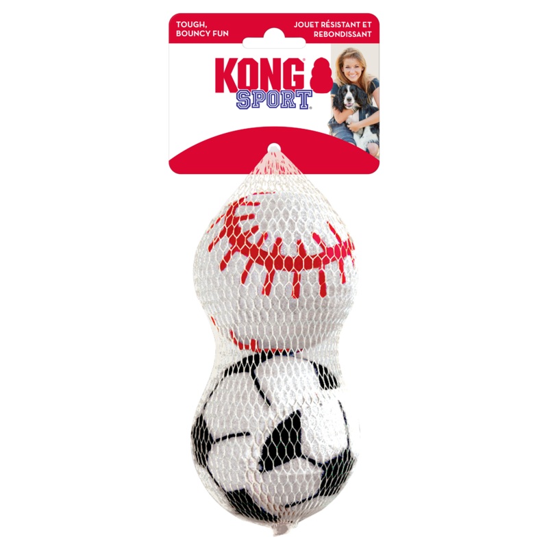 KONG ASSORTED SPORT BALLS LARGE 2-Pk