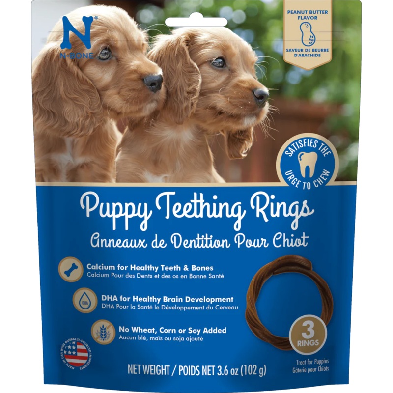 N-BONE PUPPY TEETHING RING PEANUT BUTTER FLAVOR