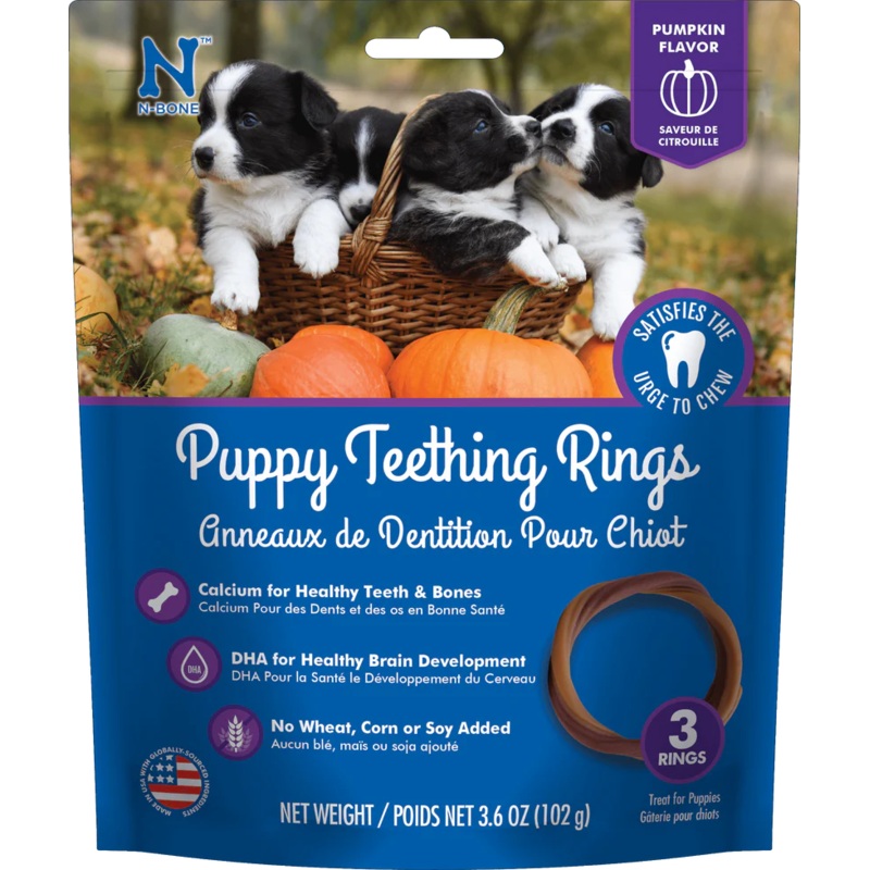 N-BONE PUPPY TEETHING RINGS PUMPKIN FLAVOR
