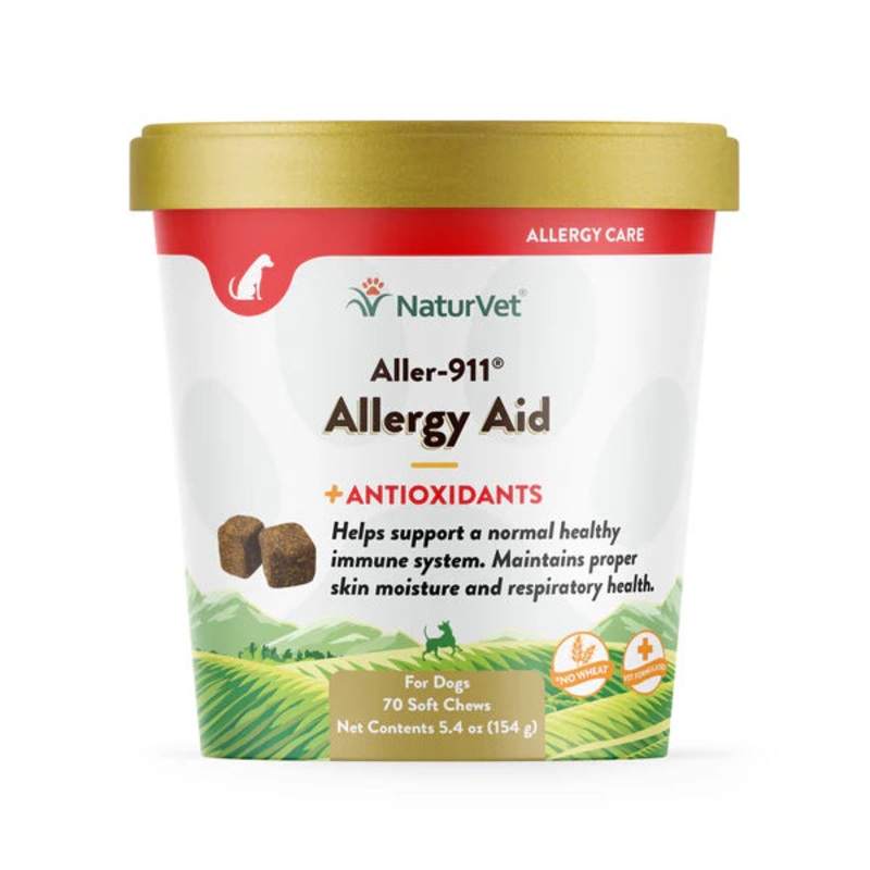 NaturVet Aller-911 Allergy Aid Plus Antioxidants for Dogs, 70 count