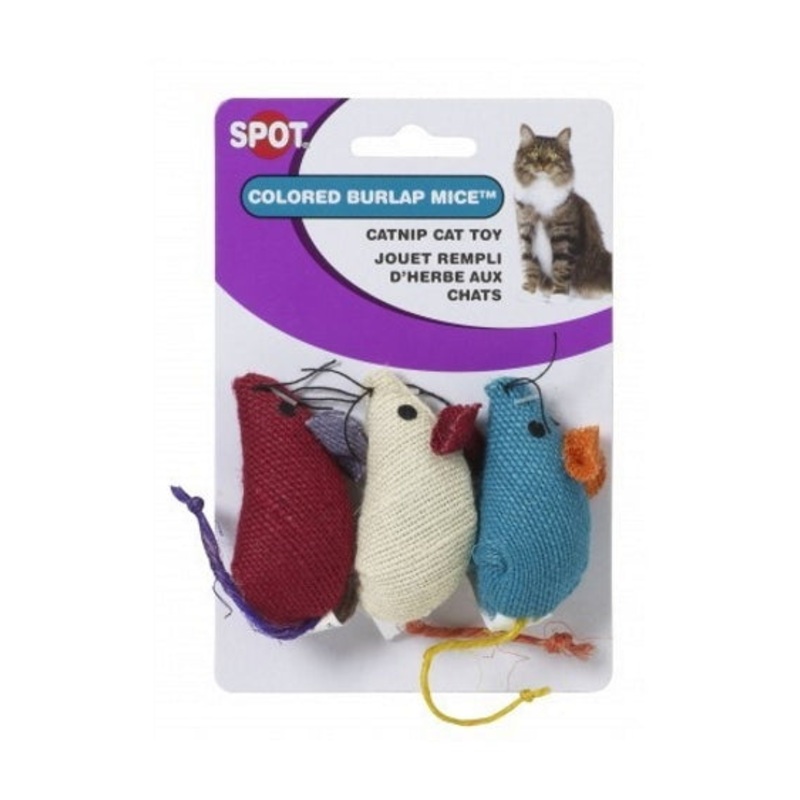 Ethical Pet SPOT Colored Burlap Mice Catnip Toy