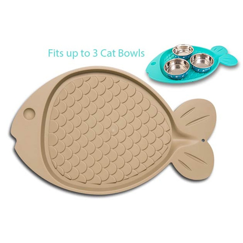 Loving Pets Bella Spill-Proof Fish Shaped Cat Mat