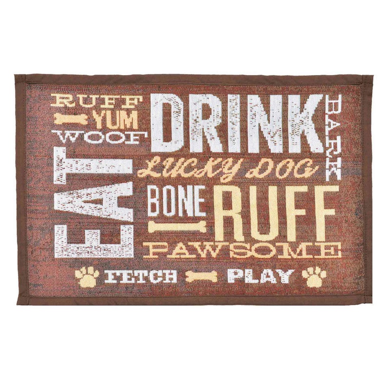 Loving Pets Dog Day Expressions Pet Food & Water Mat