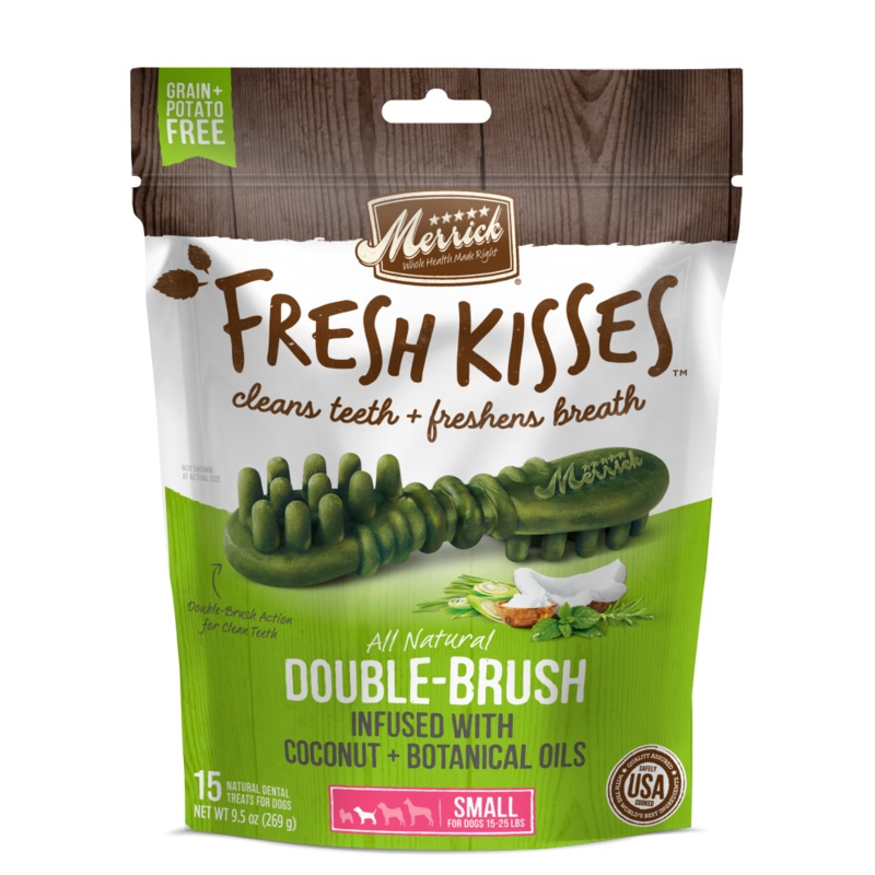 Merrick Fresh Kisses Grain Free Coconut Oil and Botanicals Small Dental Dog Treats