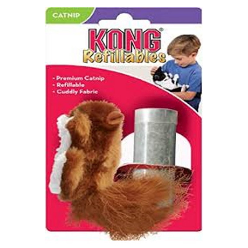 KONG Refillable Squirrel Catnip Cat Toy