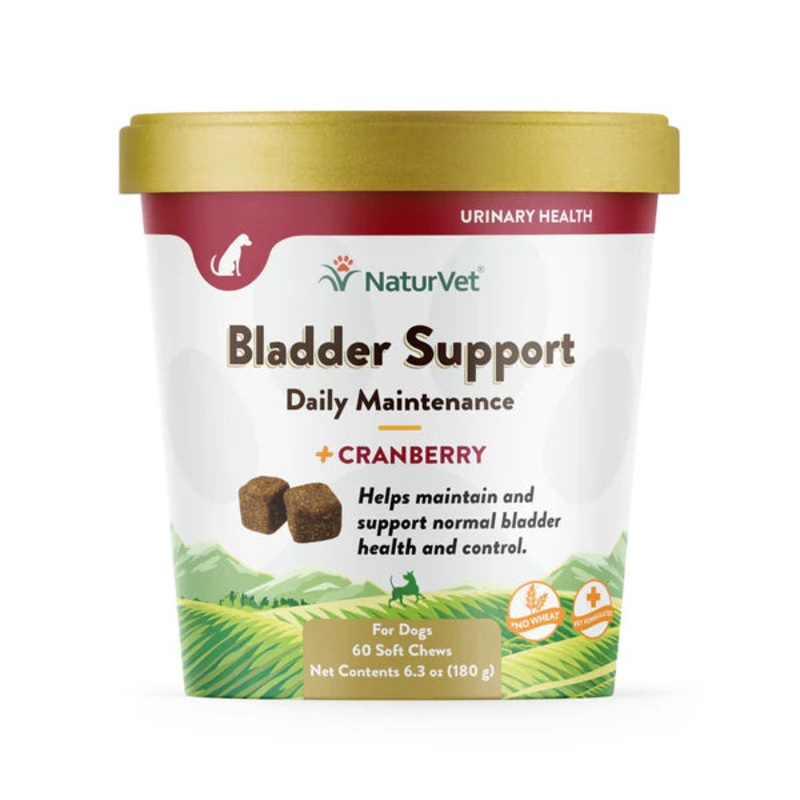 NaturVet Bladder Support Plus Cranberry Dog Soft Chews, 60 count
