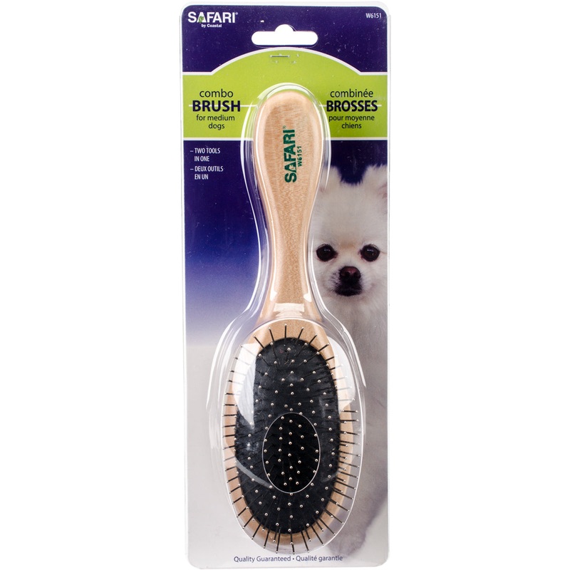 Safari Pin And Bristle Combo Dog Brush For Medium Dogs