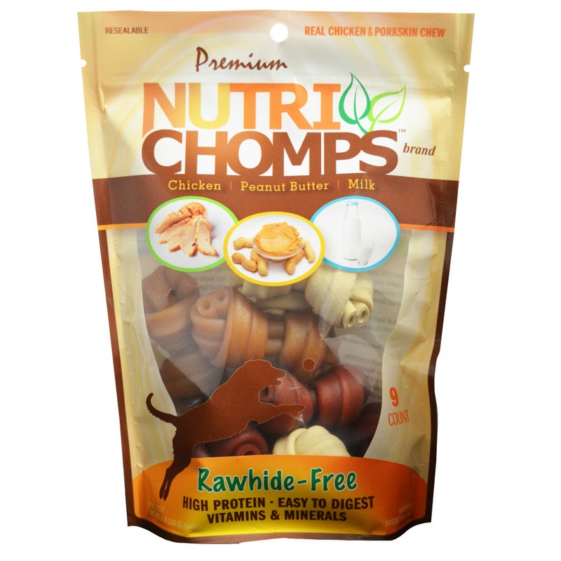 Premium Nutri Chomps Assorted Flavor Knots Dog Treats