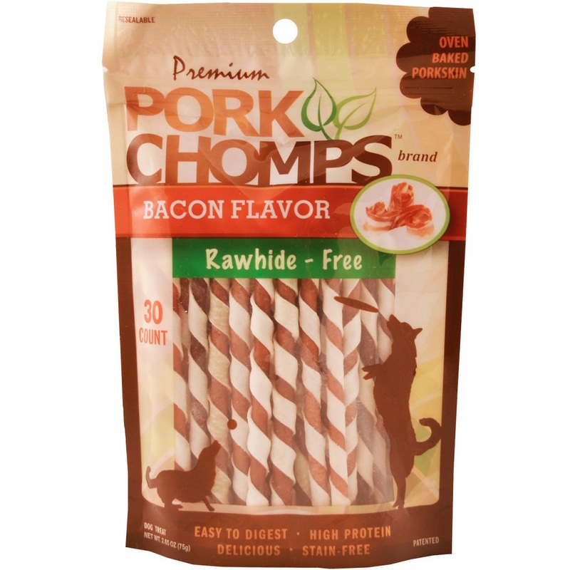 Premium Pork Chomps Bacon Twists Dog Treats