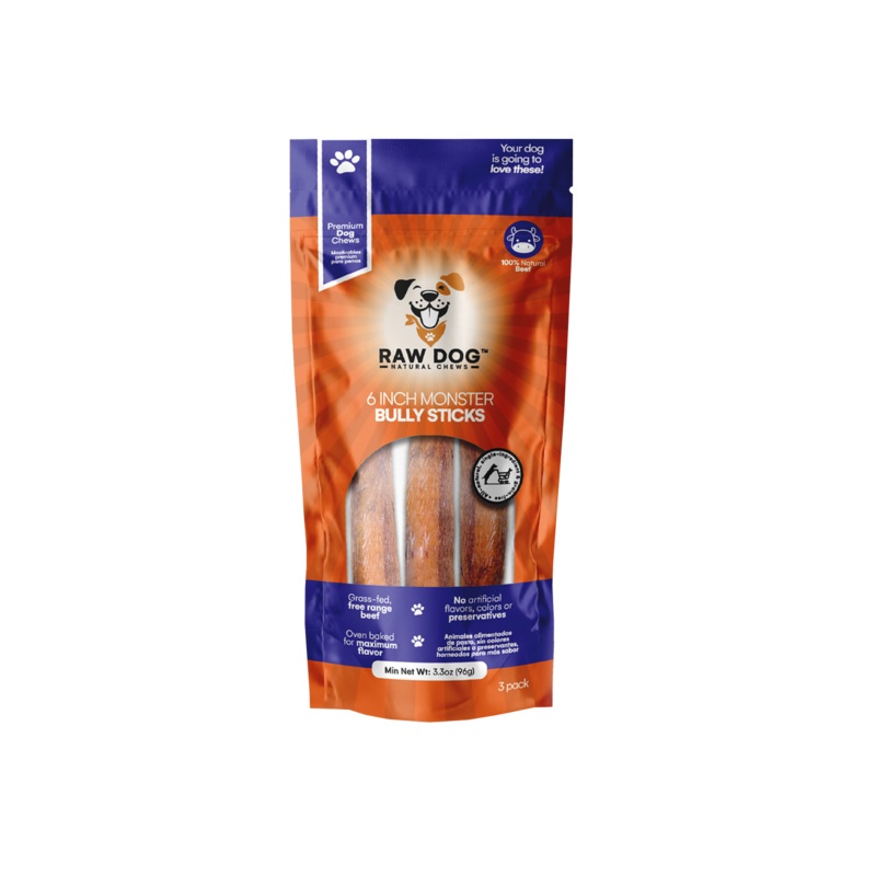 Raw Dog 6 Monster Bully Stick (3 pk)