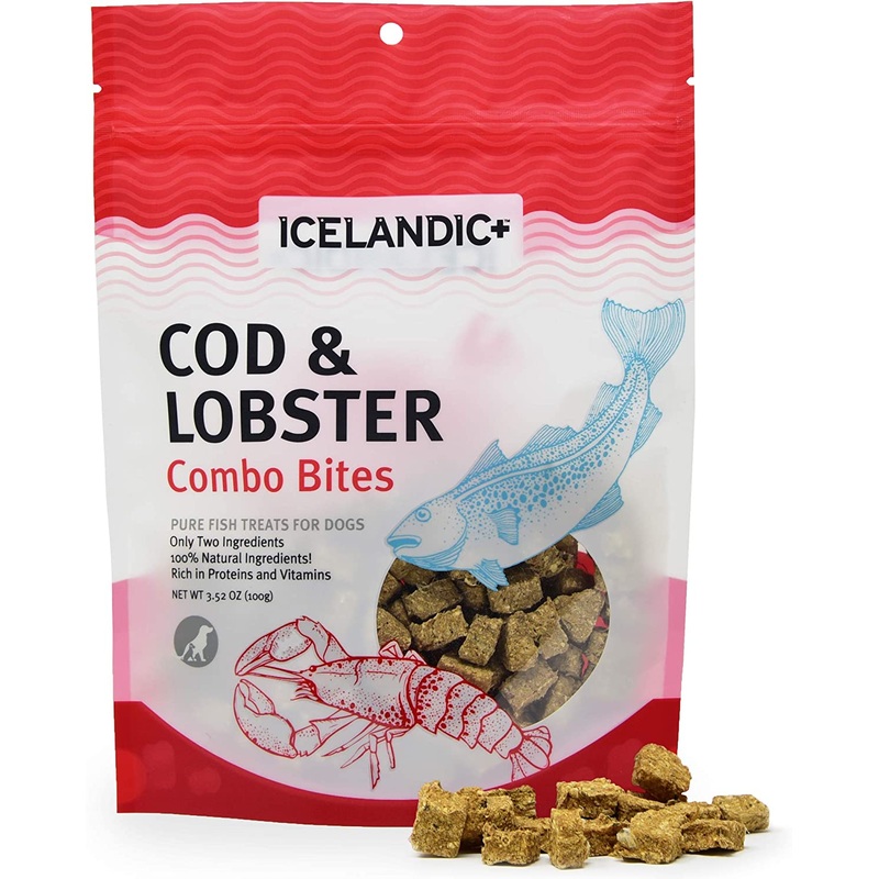 Icelandic+ All-Natural Dog Chew Treats Combo Bites Cod and Lobster
