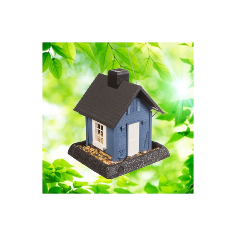 North States Village Collection Blue Cottage Birdfeeder